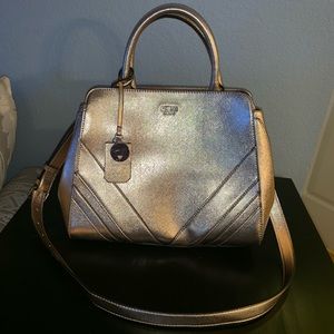 Rose Gold Guess Satchel with Removable Strap